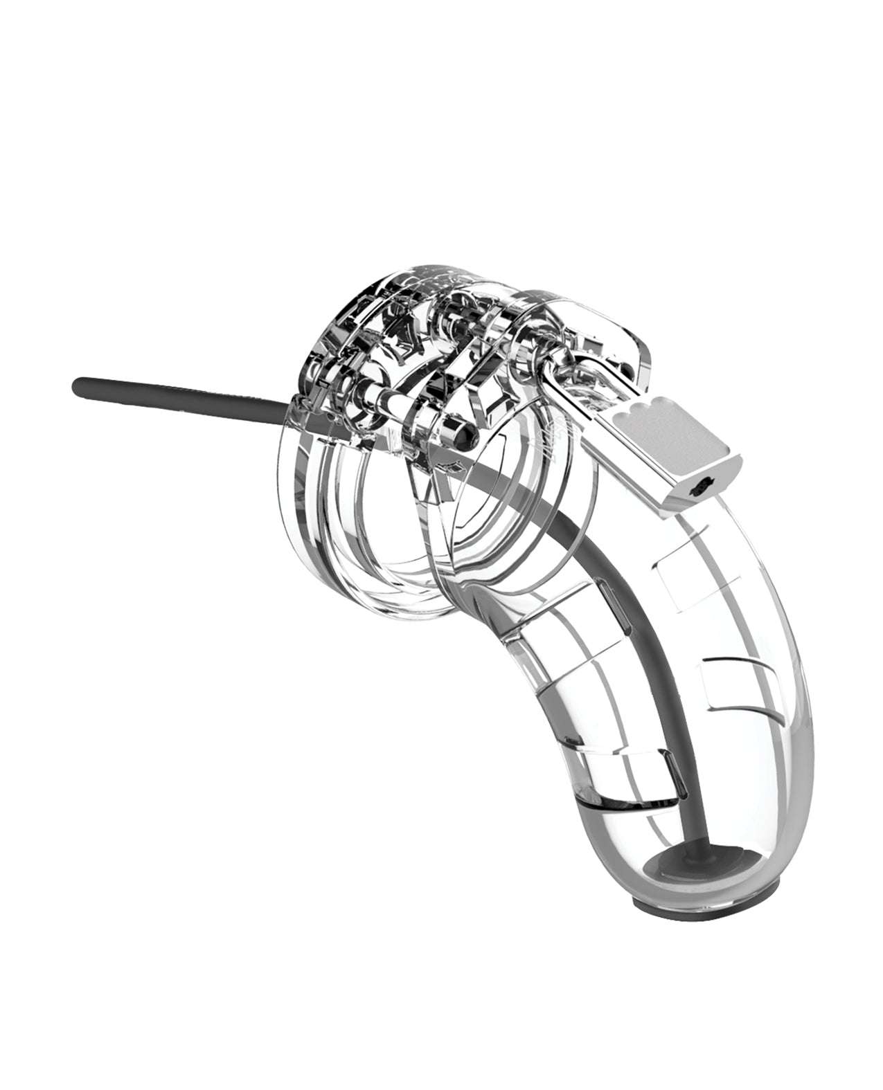 Shots Man Cage 3.5" w/Silicone Urethral Sounding - Clear by Bondage & Fetish Toys
