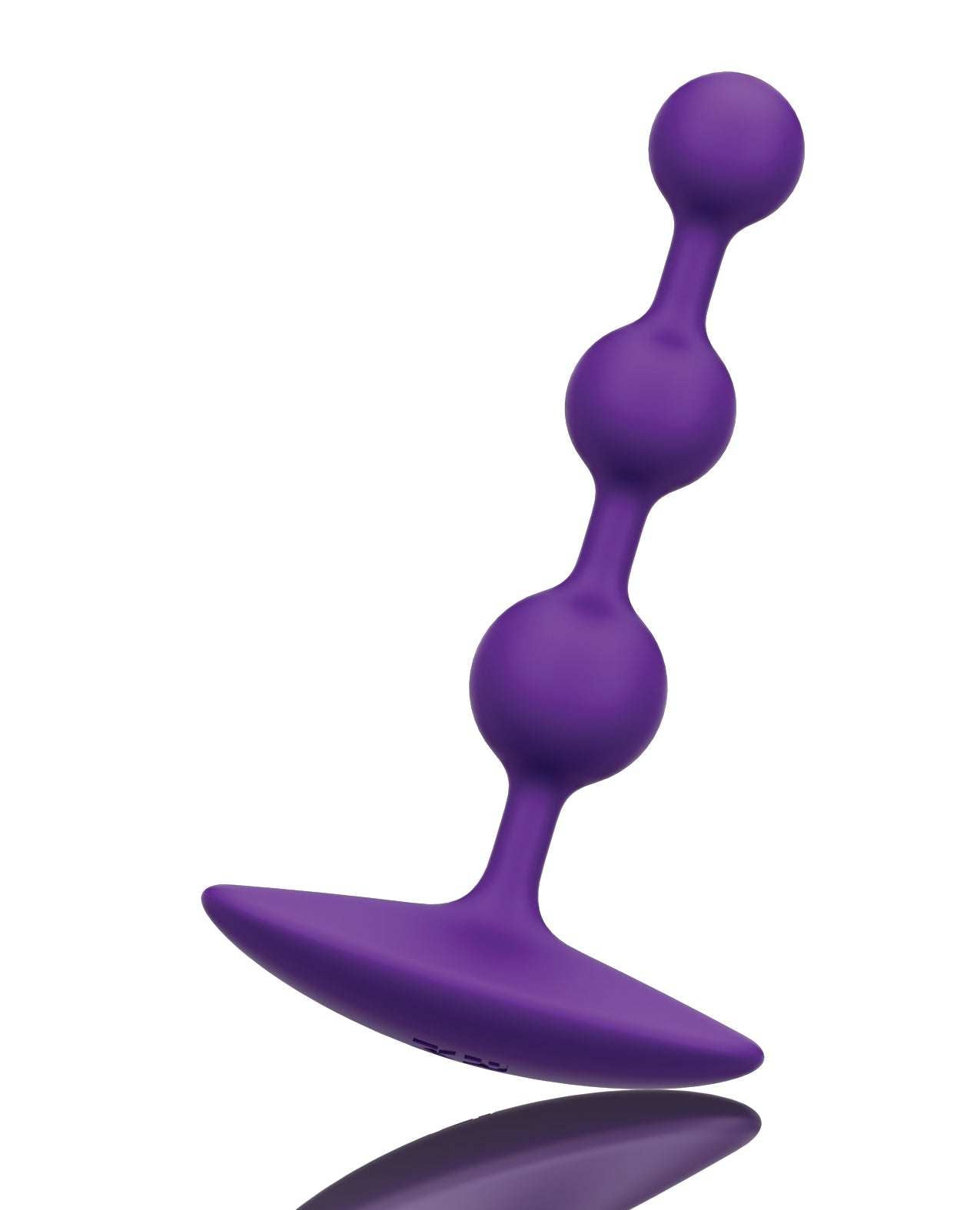 Romp Amp Flexible Anal Beads violet small flexible silicone anal toy with graduated beads and tapered base for comfortable insertion and removal