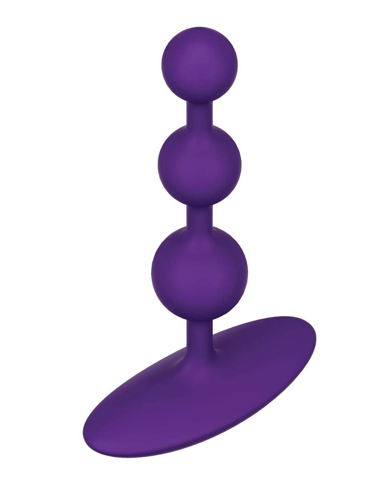Romp Amp flexible violet silicone anal beads with graduated size and bendable design