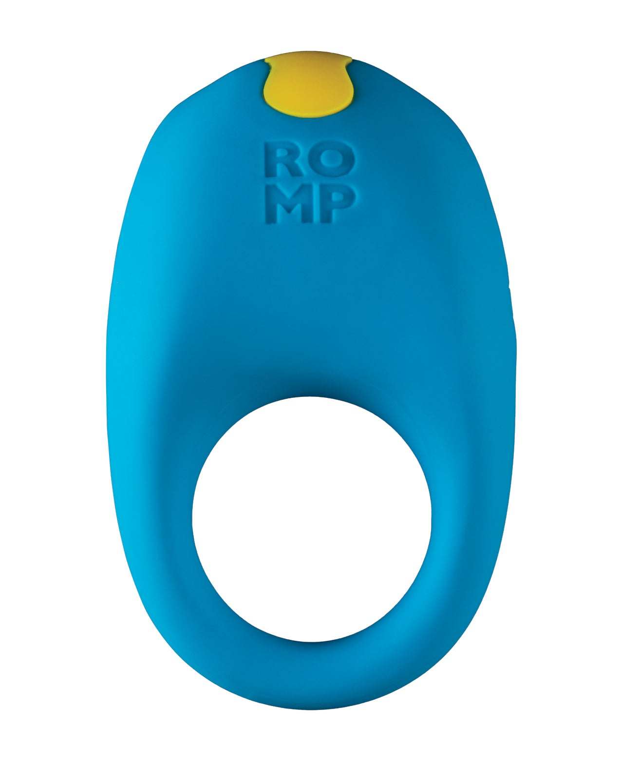 Blue ROMP Juke Cockring made of skin-friendly silicone with 4 vibration levels, 6 speeds, waterproof and quiet motor.