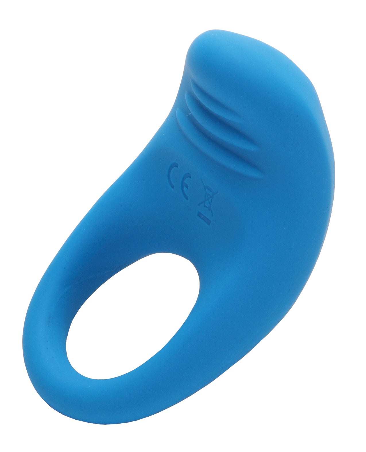 Blue ROMP Juke Cockring made of skin-friendly silicone with vibrations and waterproof design