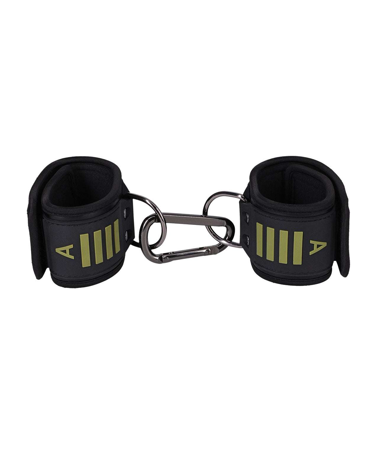 Fort Troff Tactical black and green ankle cuffs with buckle-free Velcro and neoprene lining