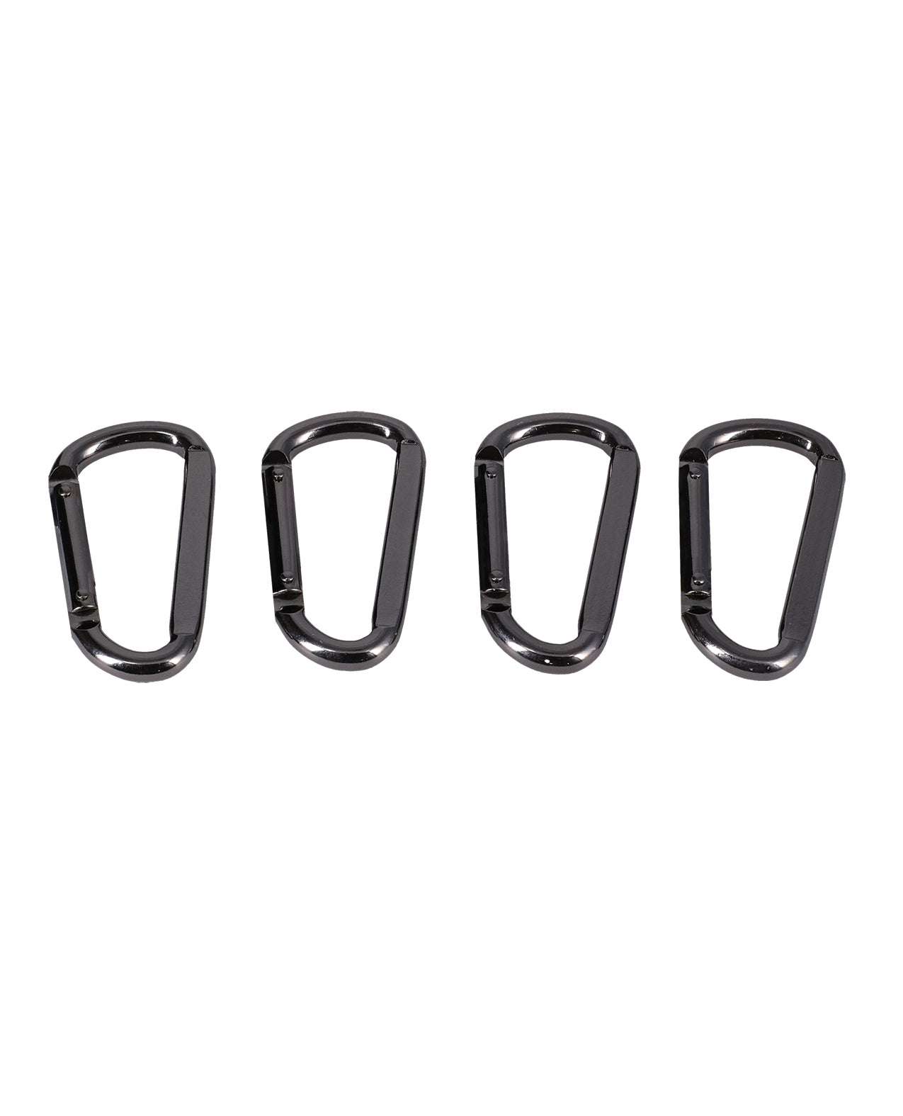 Set of four black steel D-ring clips for Fort Troff Tactical Hogtie restraint system