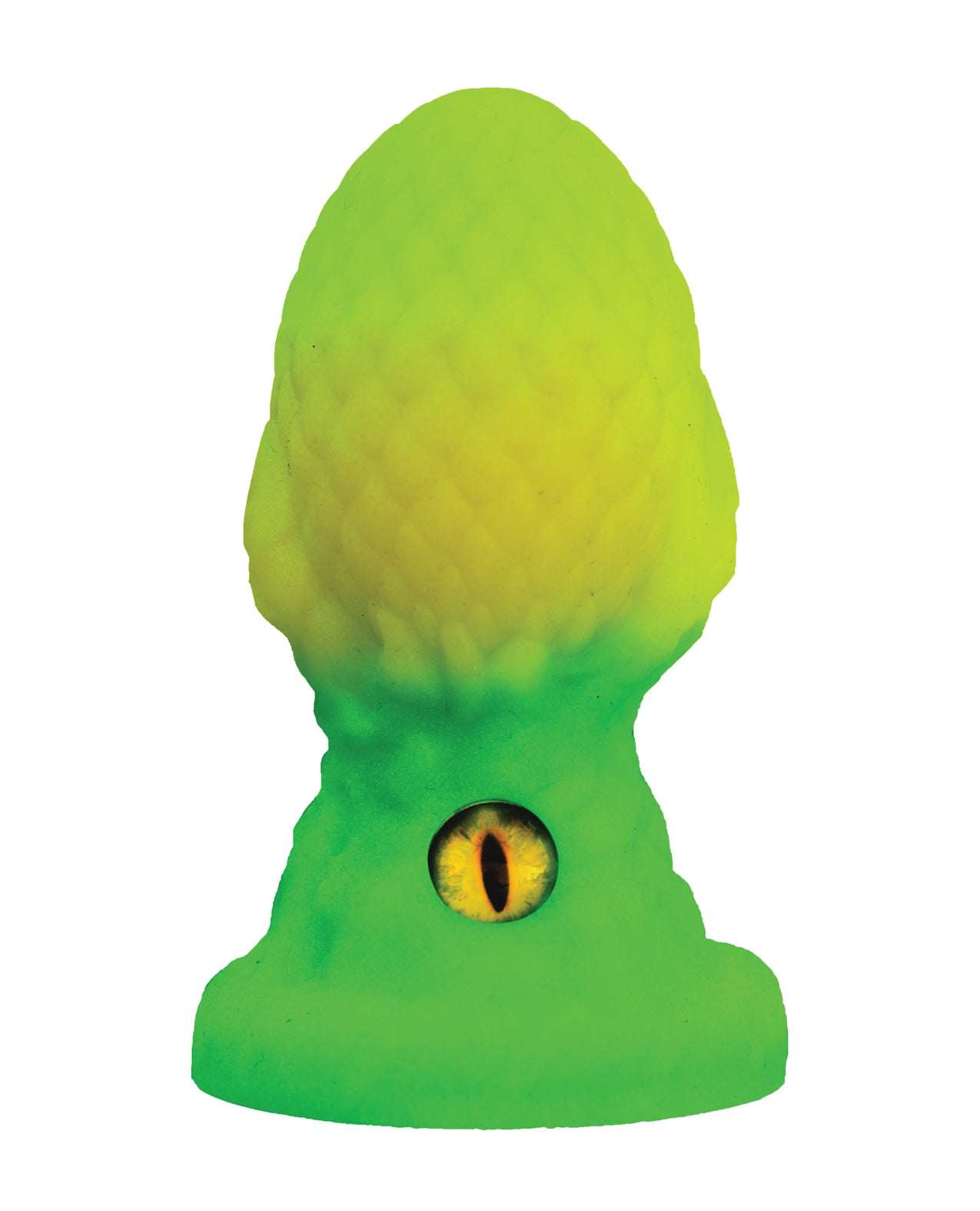 Creature Cocks Eye of the Dragon green silicone butt plug with dragon scale texture and suction cup base