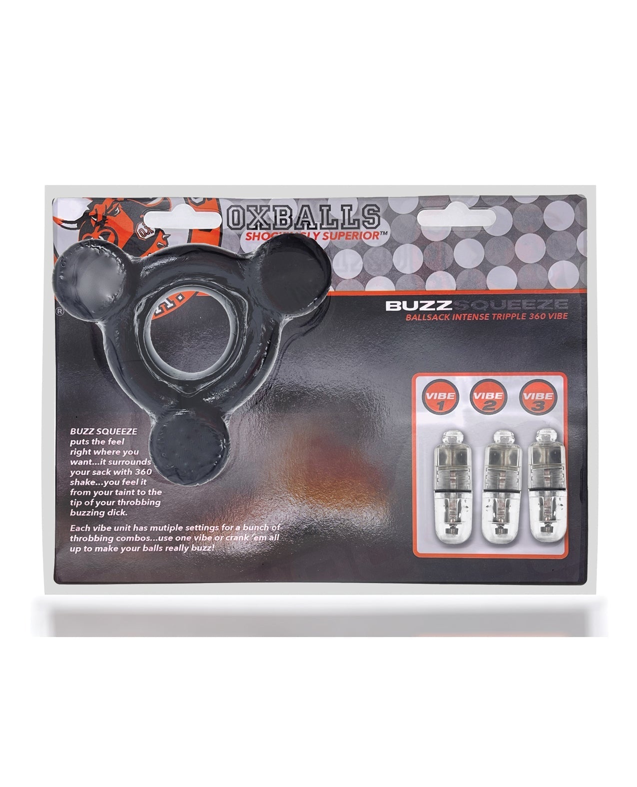 Oxballs Buzz Squeeze Ballstretcher Vibe - Black by Cock & Balls
