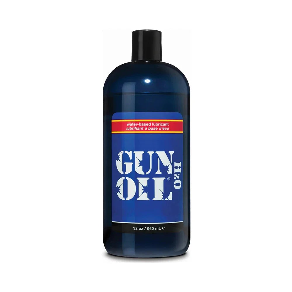 Gun Oil H2O water-based lubricant 32 oz bottle with blue label and black cap