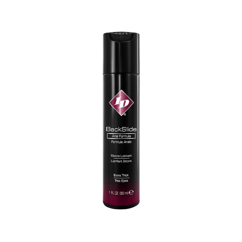 ID BackSlide 1oz silicone anal lubricant with clove and spilanthes extract for muscle relaxation