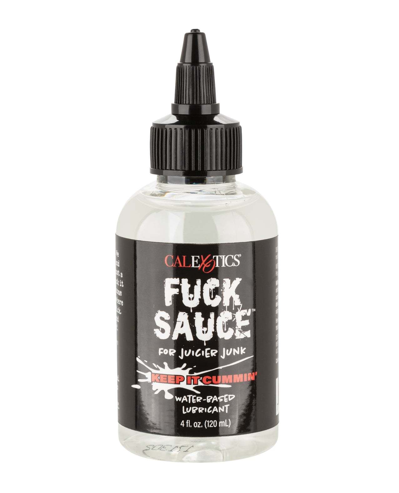 Fuck Sauce Water-Based Lubricant 4 oz bottle with black label and twist cap for smooth and long-lasting intimate lubrication
