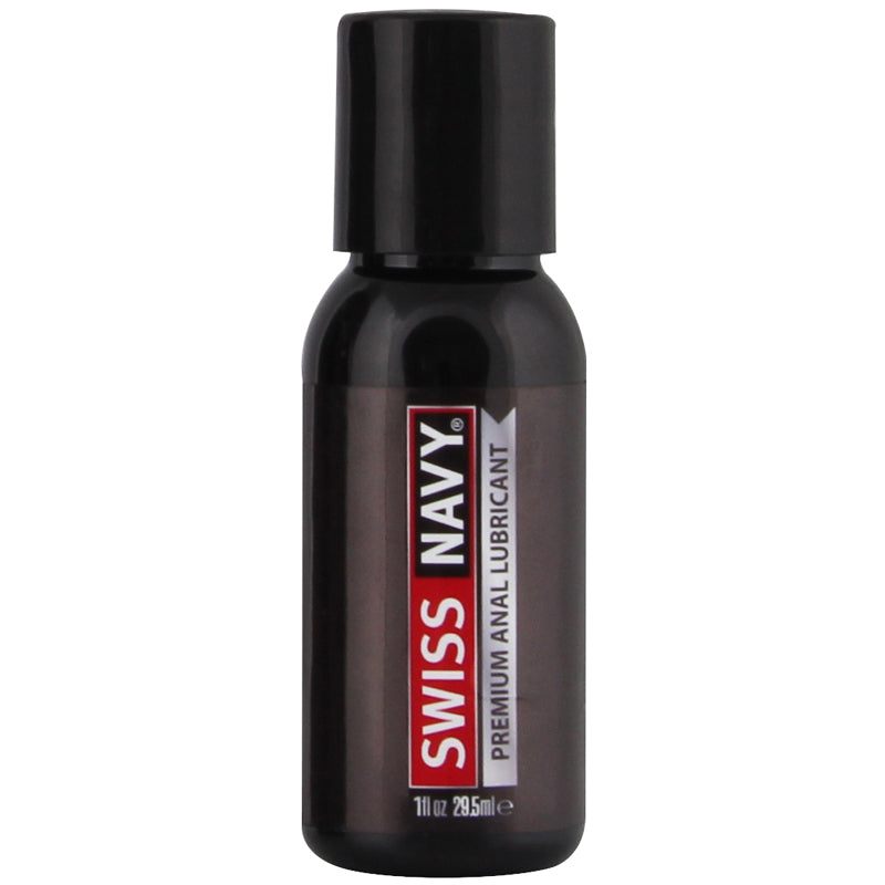 Swiss Navy premium silicone anal lubricant 1 oz bottle with clove for long-lasting comfort and enhanced pleasure