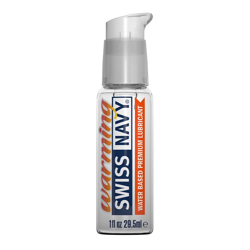 Swiss Navy Warming water-based lubricant 1 oz bottle with pump dispenser