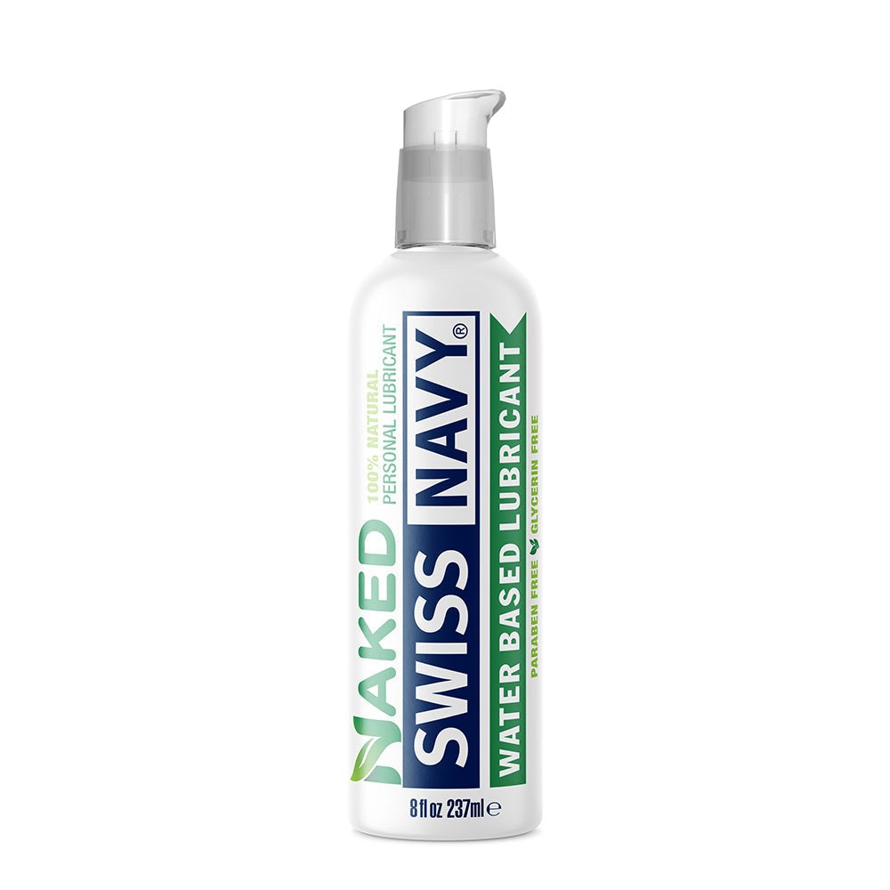 Swiss Navy Natural Lubricant 8 oz water-based hypoallergenic personal lubricant with aloe scent for sensitive skin