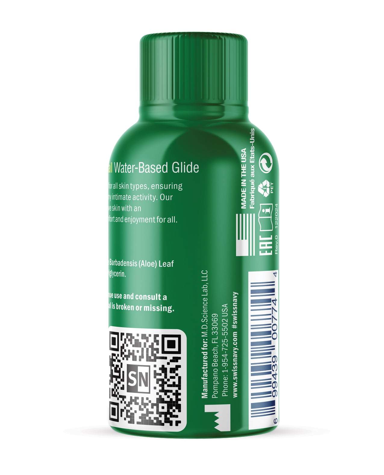 Natural lubricant water-based glide bottle 1oz for all skin types and sensitive skin