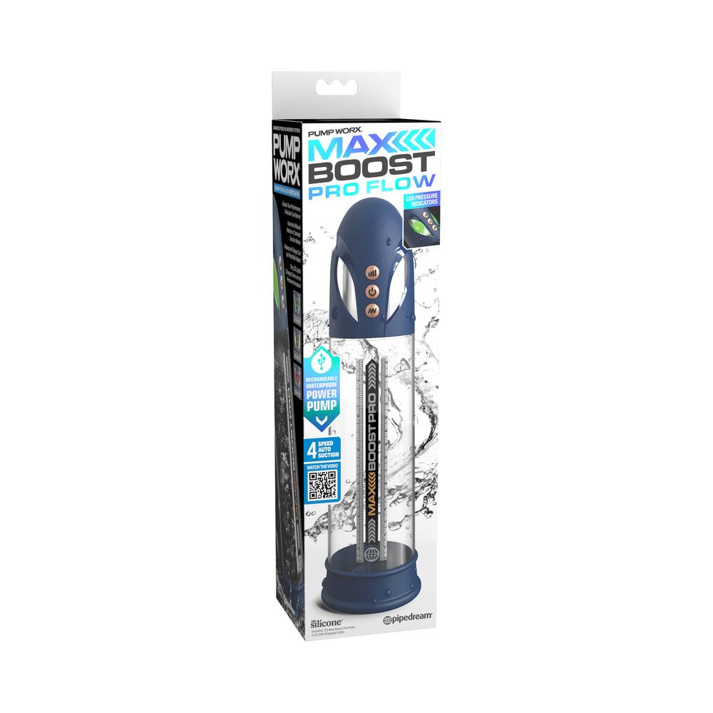 Pump Worx Max Boost Pro Flow Blue/Clear by Cock & Balls