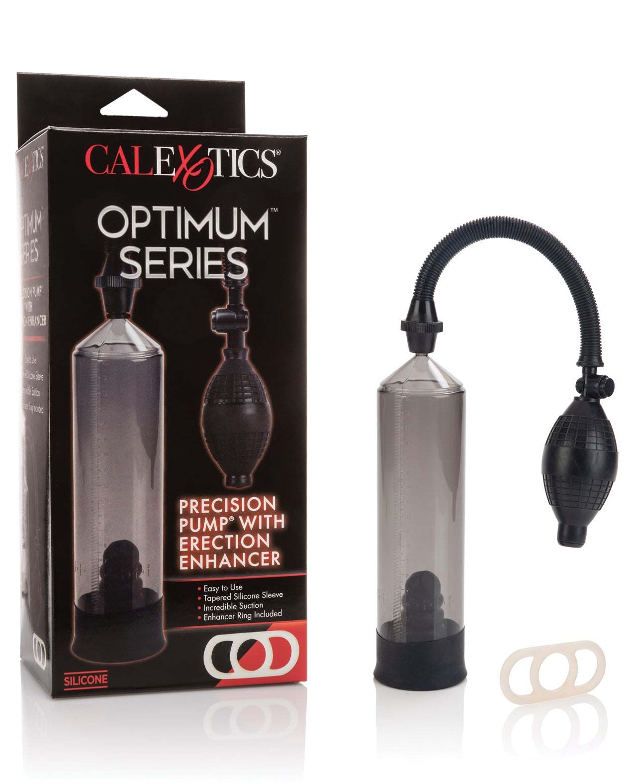 Precision Pump with Enhancer vacuum cylinder and erection rings for performance enhancement.