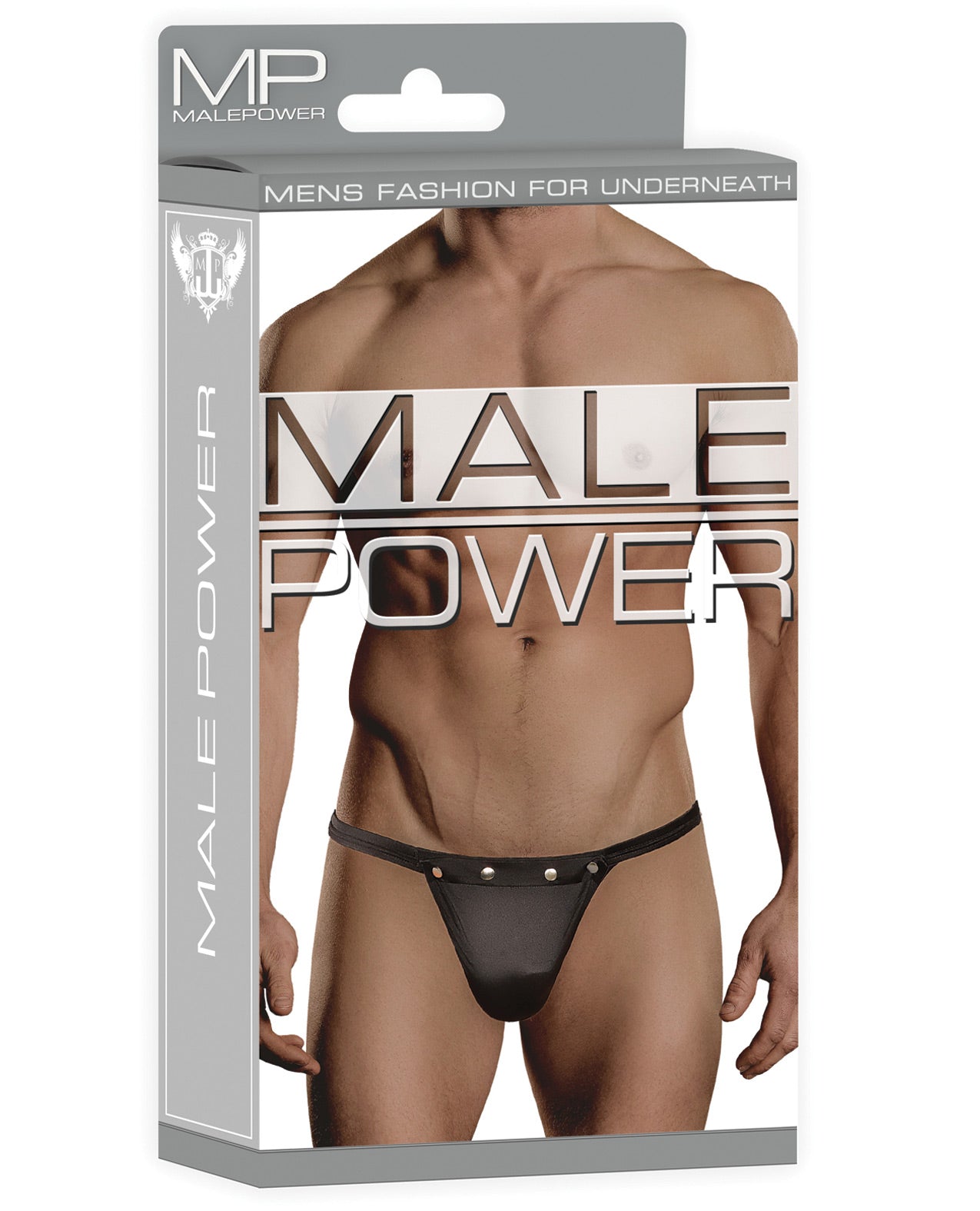 Male Power Rip off Thong w/Studs Black L/XL by Apparel