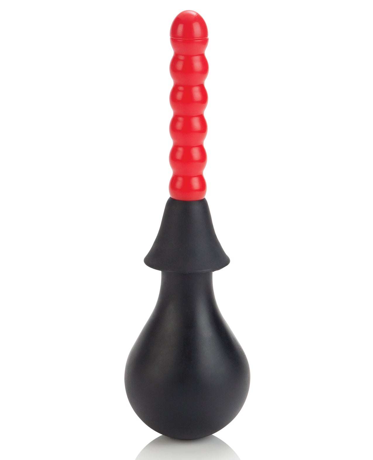 Colt Anal Douche with red dual tips and black EZ squeeze bulb for comfortable cleaning