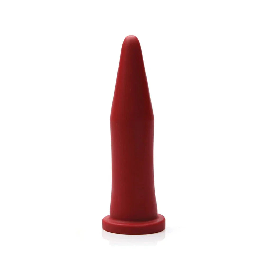 Tantus Inner Band Trainer Dildo Ruby silicone anal toy with tapered design and ergonomic base for comfortable gradual stretching