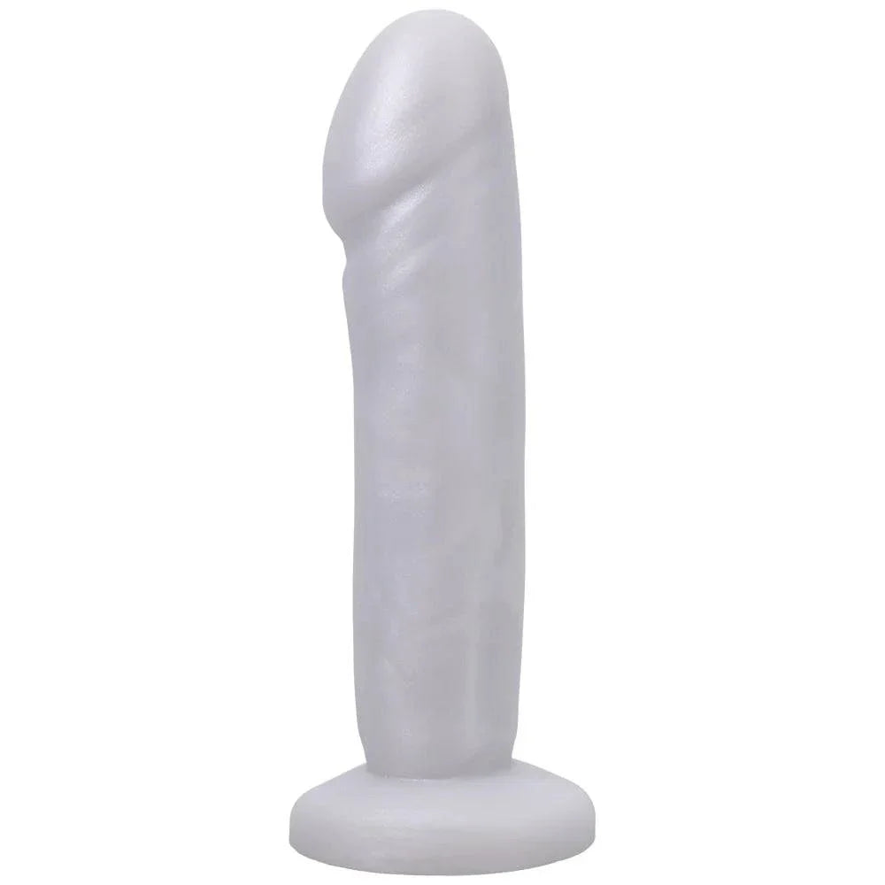 Tantus Vamp Dildo in pearl moonstone color with 6.5-inch insertable length and realistic contoured design made of ultra-premium silicone