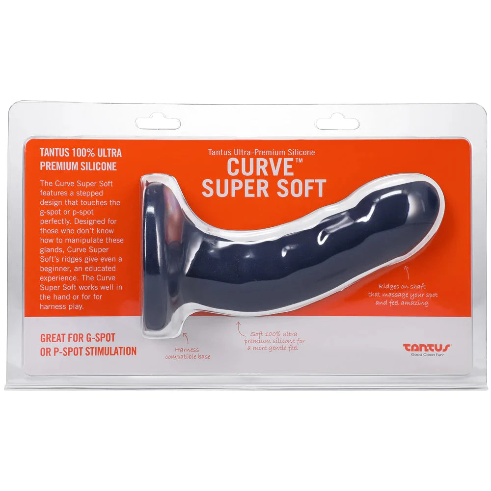 Tantus Curve 6.5 in. Dildo Medium-Firm Sapphire by Anal Toys & Stimulators