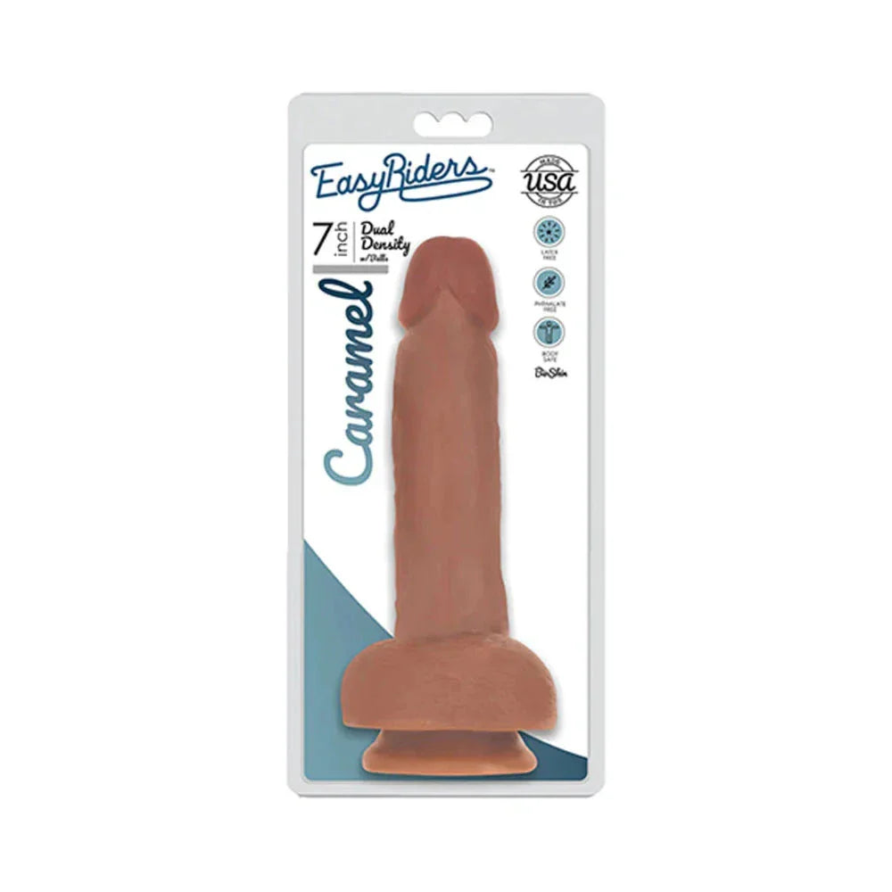 Curve Toys Easy Riders Dual Density Dildo with Balls & Suction Cup