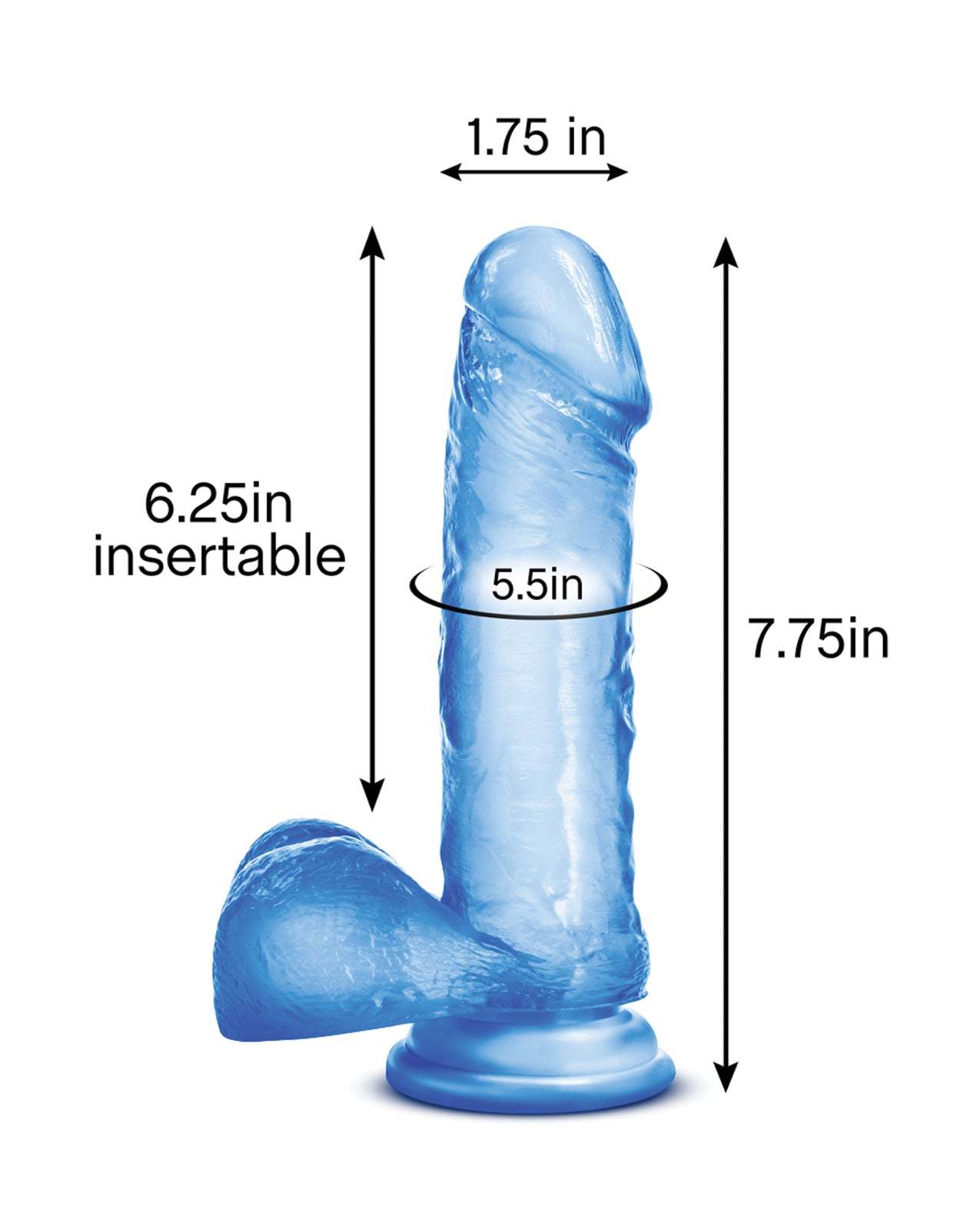 Blue B Yours Sweet N Hard 7-inch realistic dildo with suction cup base and textured veins