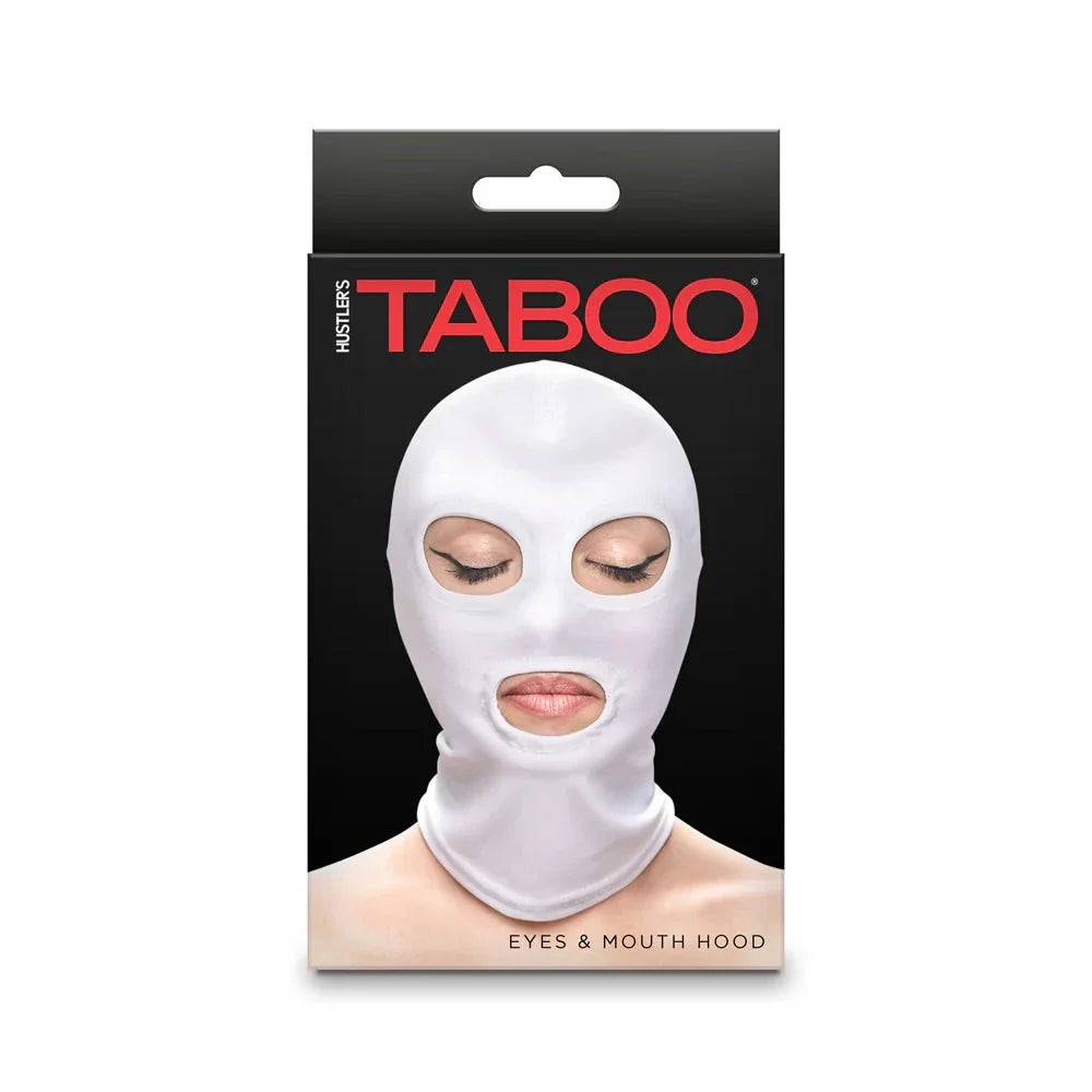 Hustler Taboo Eyes&Mouth Hood White by Apparel