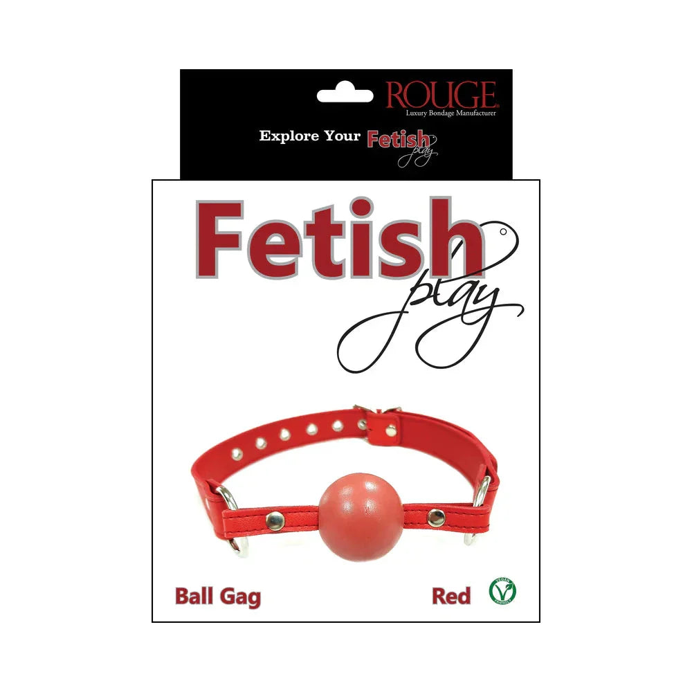 Rouge Fetish Play Vegan Ball Gag Red by Bondage & Fetish Toys