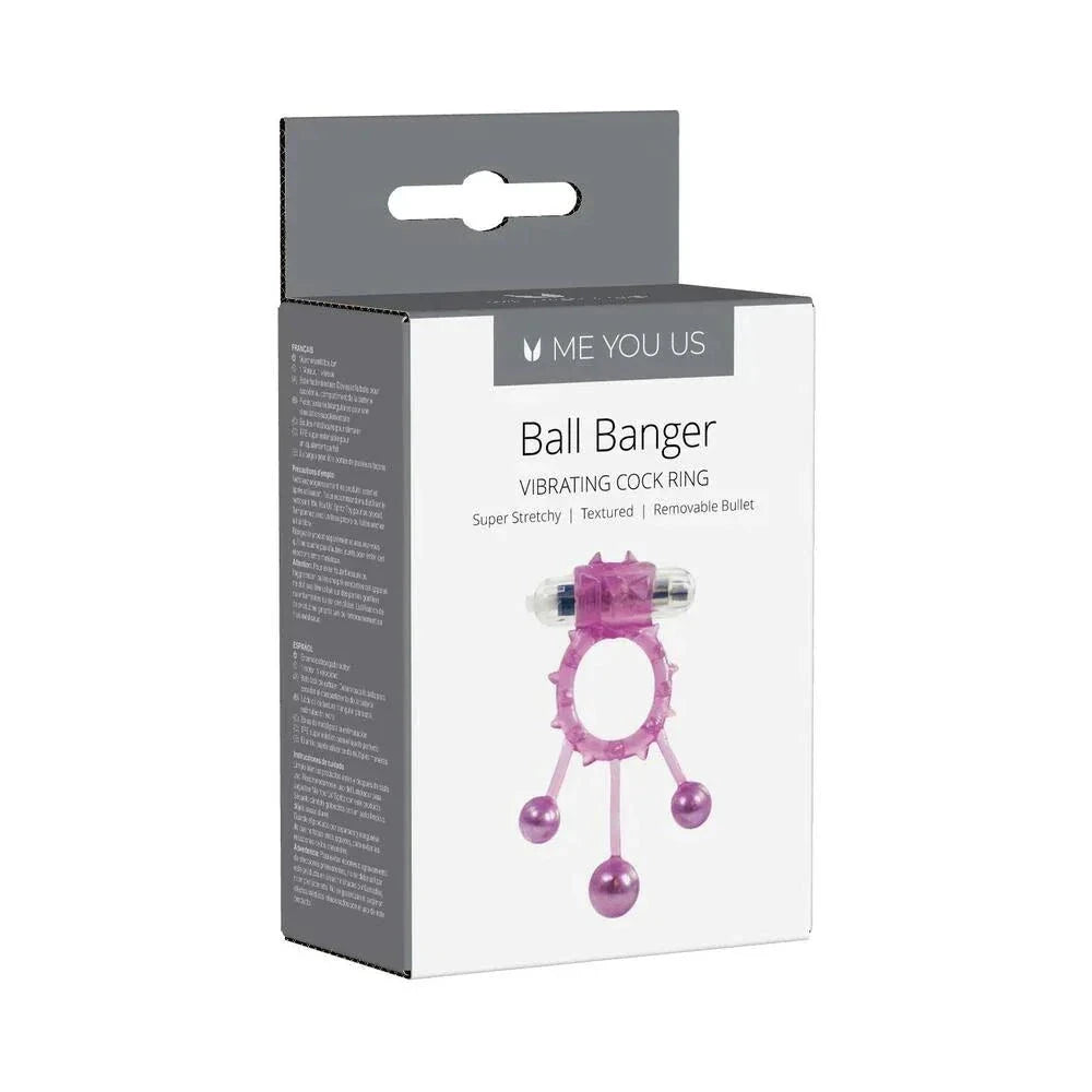 Me You Us Ball Banger Cock Ring Purple by Cock & Balls