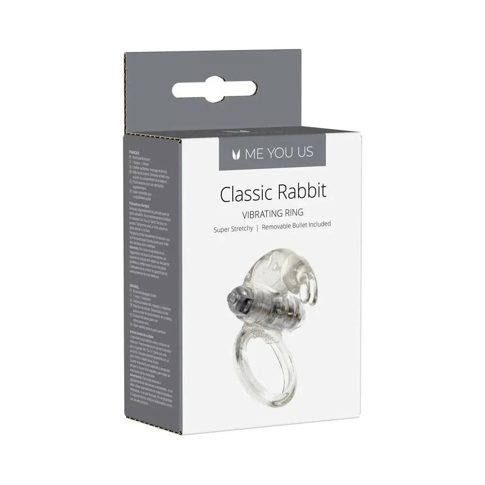 Me You Us Classic Rabbit vibrating cock ring with removable bullet and textured stimulator for partner pleasure