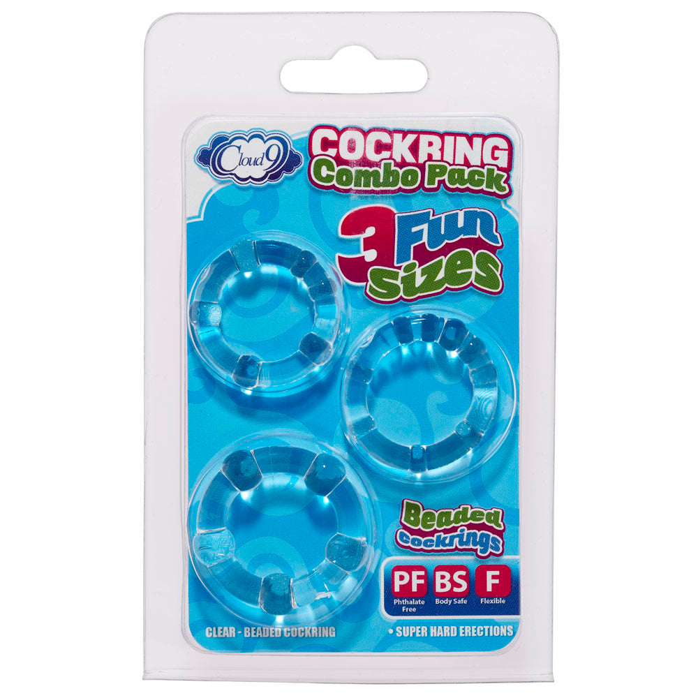 Cockring Combo Beaded - Clear by Cock & Balls