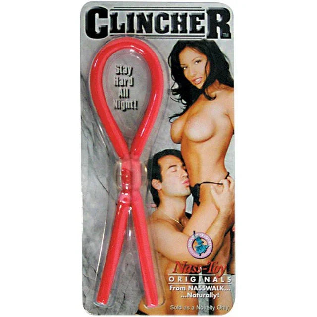 Clincher Adjustable Cock Ring in red with bead for perfect fit, designed to enhance endurance and pleasure.