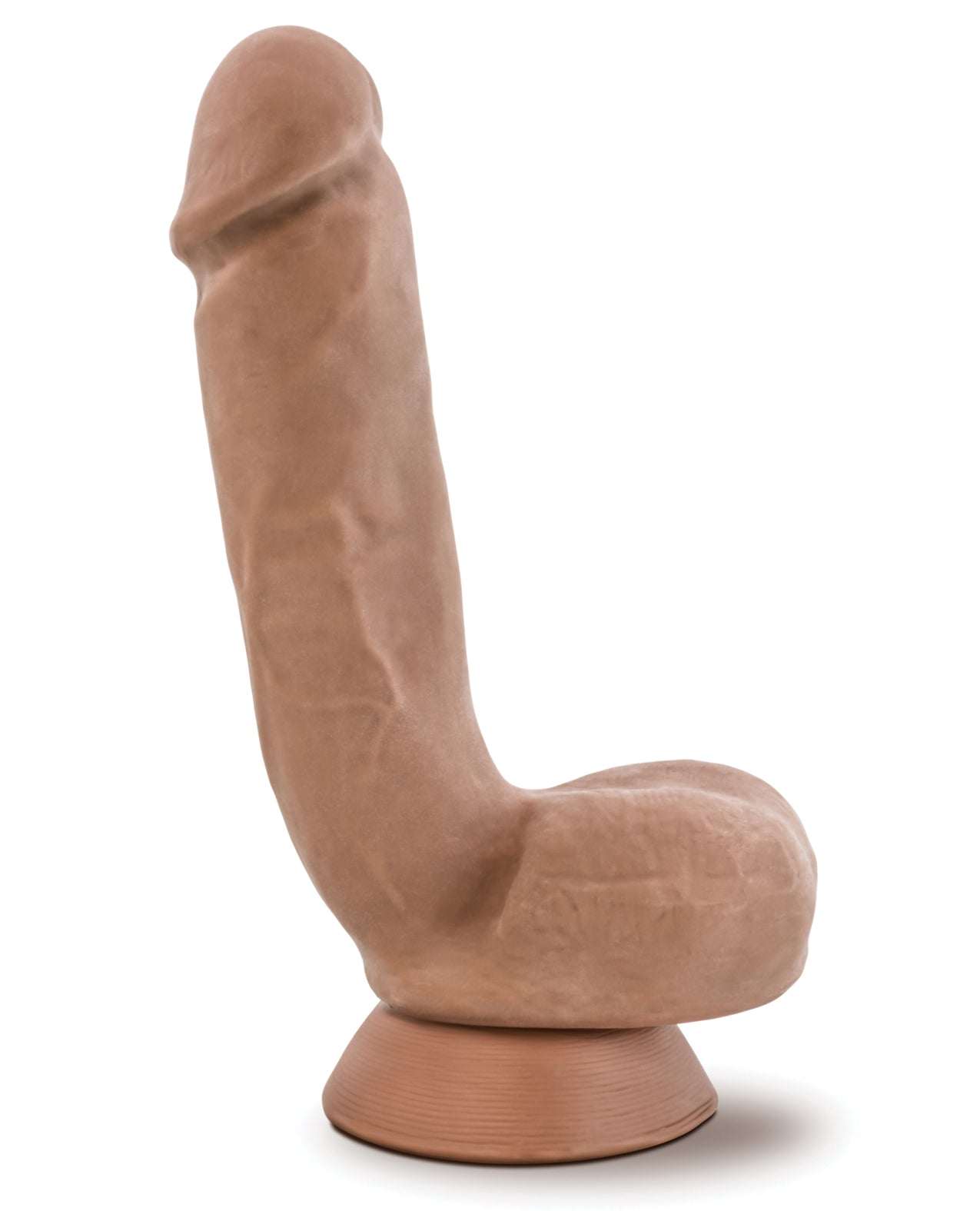Blush Au Naturel Macho Dong with veiny shaft, suction cup base, and dual density TPE material