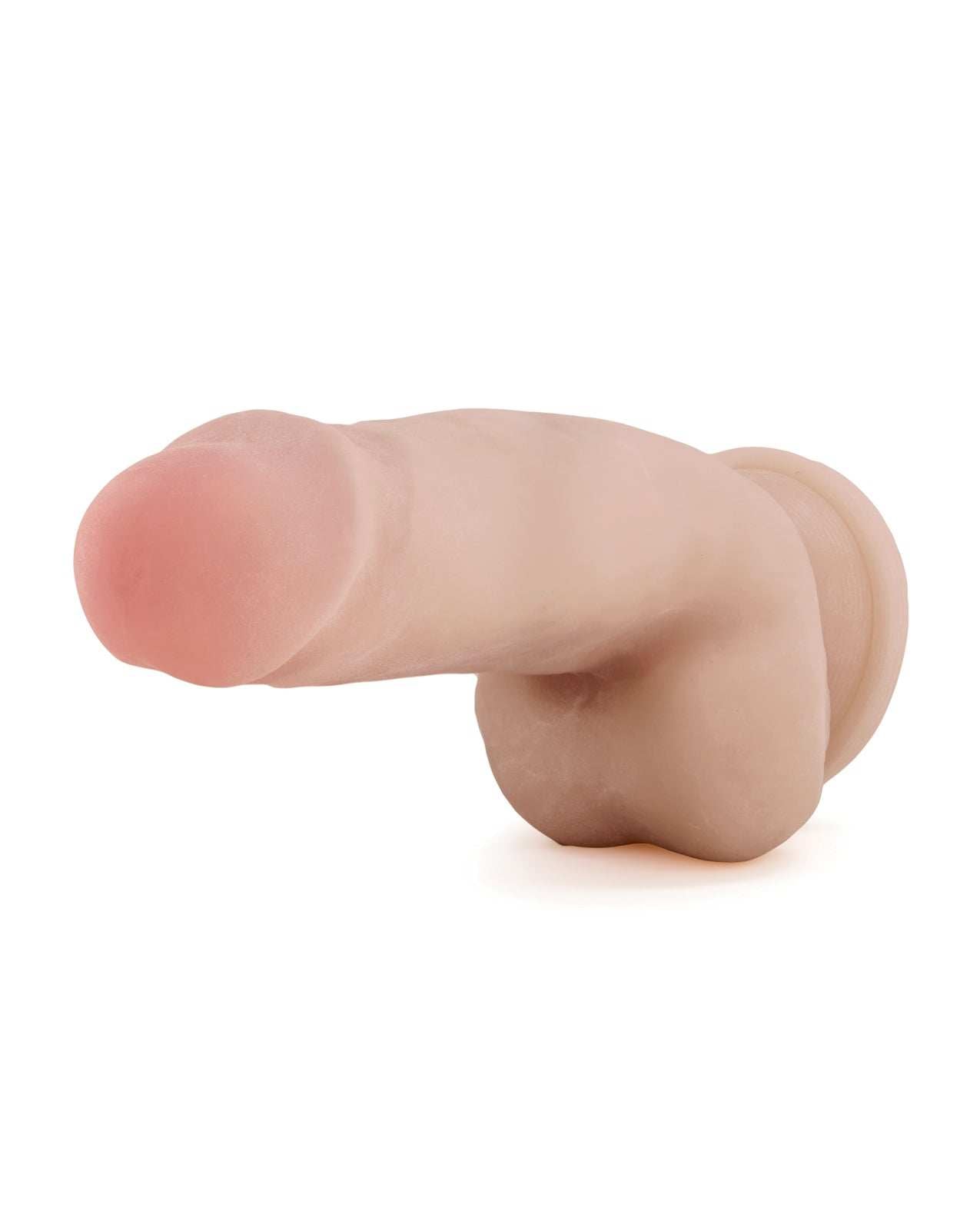 Blush Au Naturel 7 inch Fat Boy dildo in beige with dual density Sensa Feel technology and flexible spine