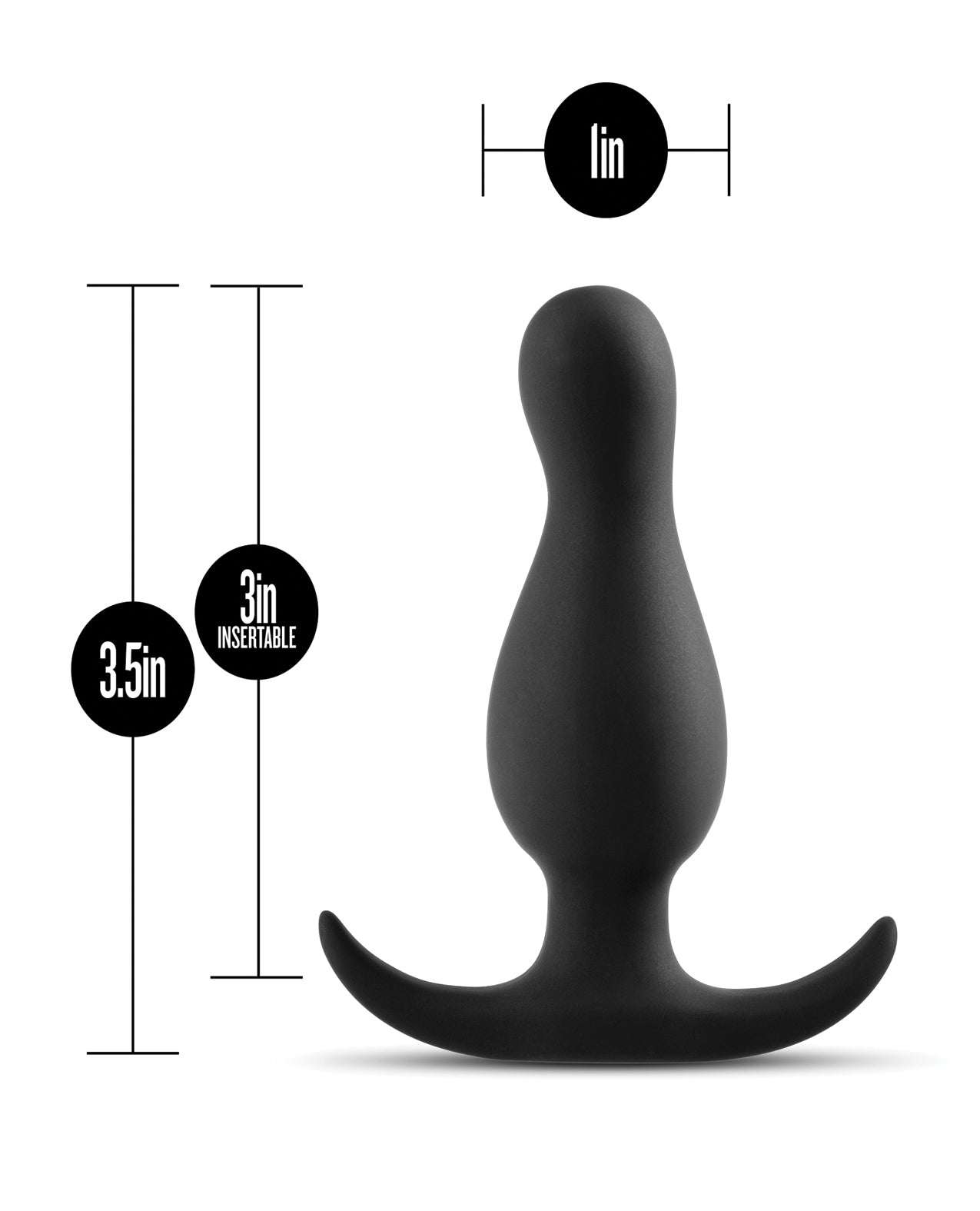 Black Blush Anal Adventures Curve Plug with 3.5-inch length and curved silicone design for prostate stimulation