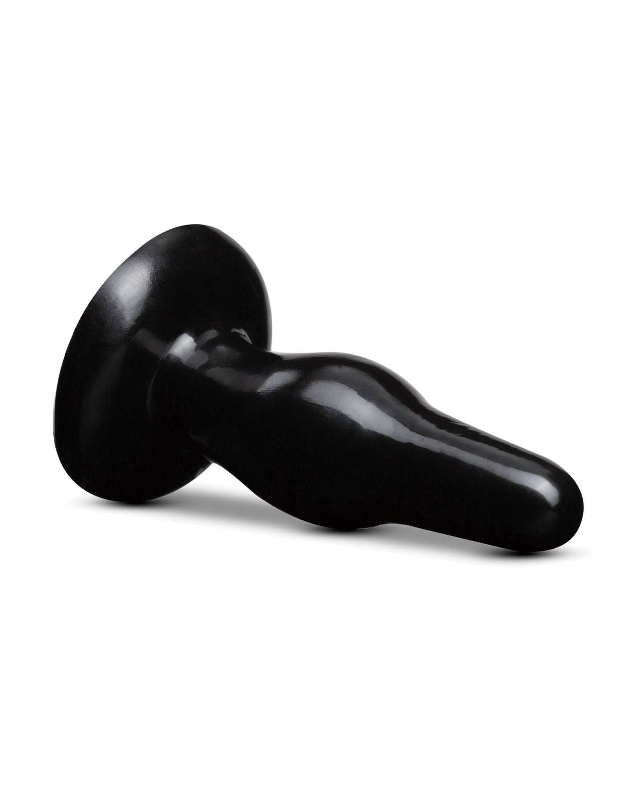 Blush Anal Adventures black pleasure plug with tapered tip and smooth body-safe design for comfortable anal stimulation