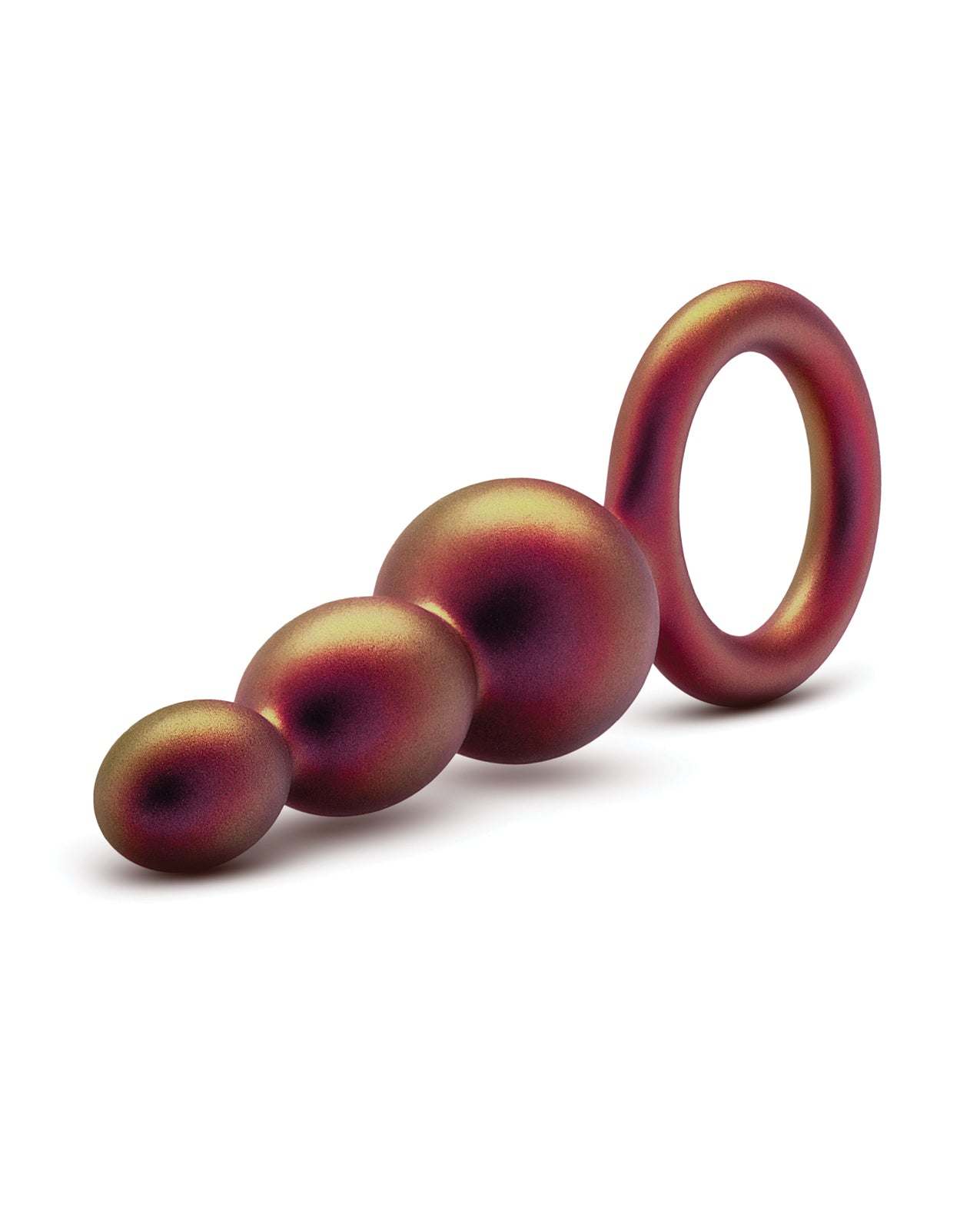 Blush Anal Adventures Matrix Beaded Loop Plug in copper with three progressive beads and silicone loop for easy use and body-safe material
