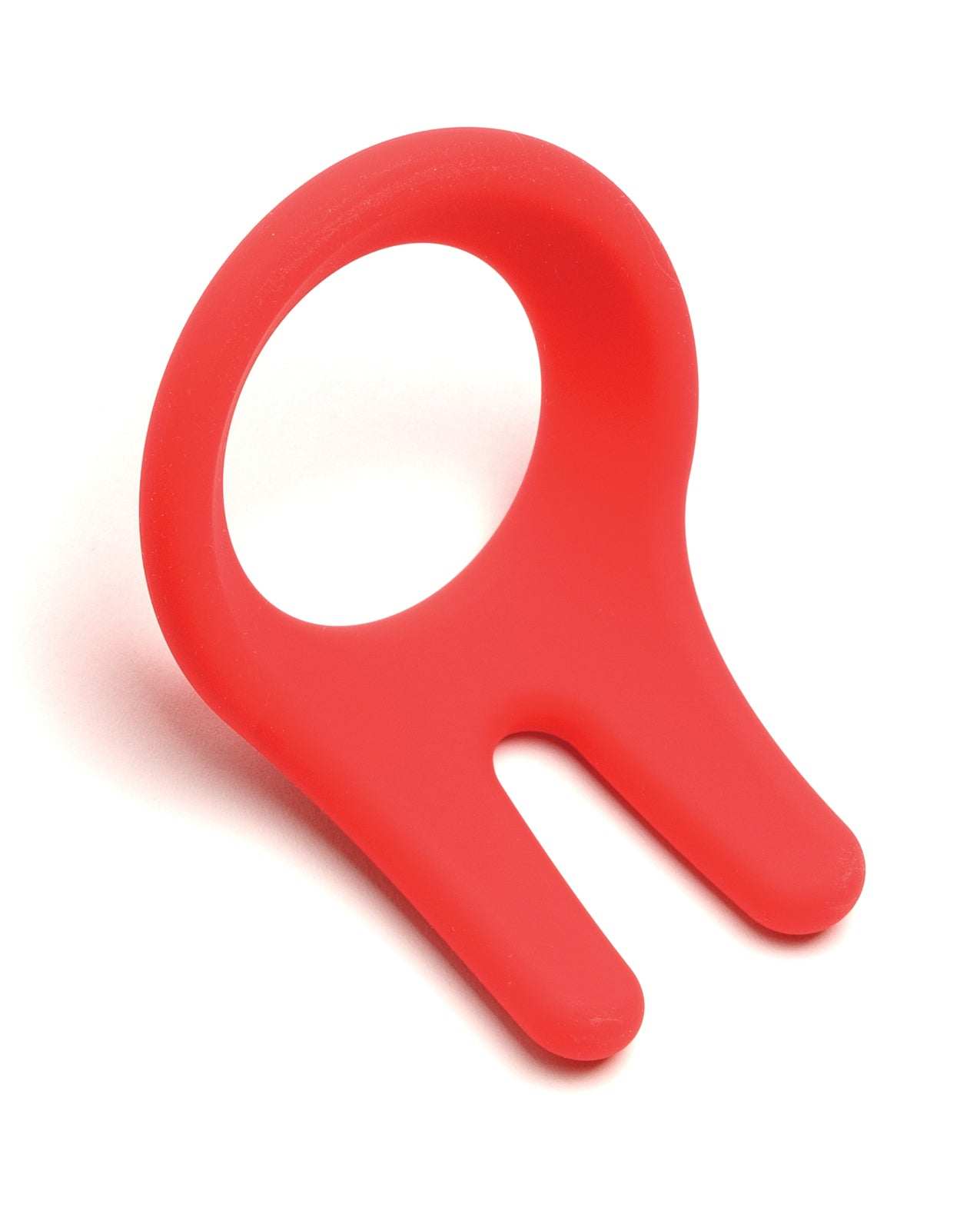 Red Sport Fucker CockPit cockring made of firm, soft liquid silicone with ergonomic teardrop shape for comfort and support