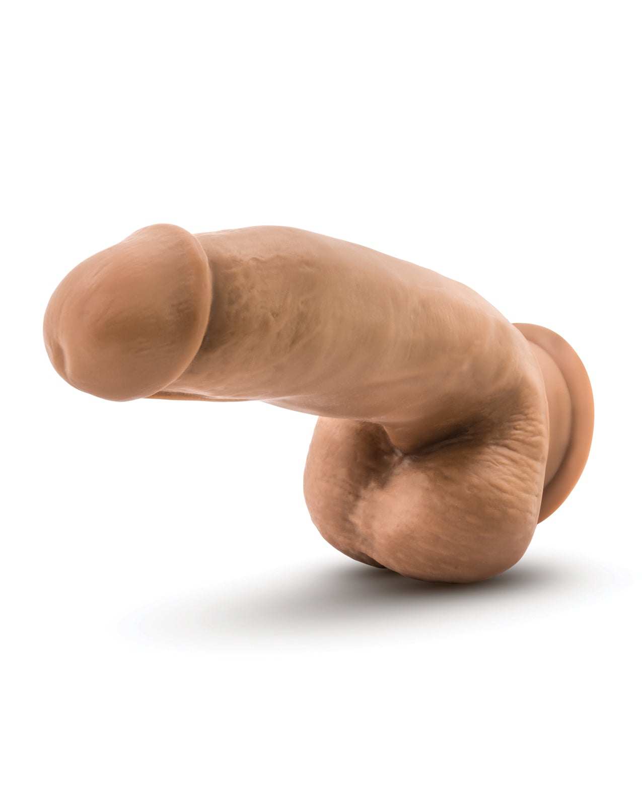 Blush Dr. Skin Silicone 7-inch realistic mocha dildo with balls and suction cup base