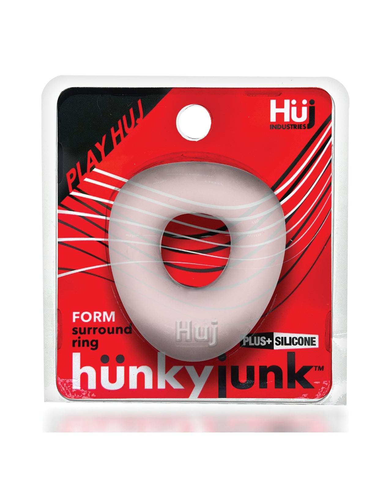 Clear ice Form Cockring with wavy surround design made of soft silicone blend rubber for versatile snug fit