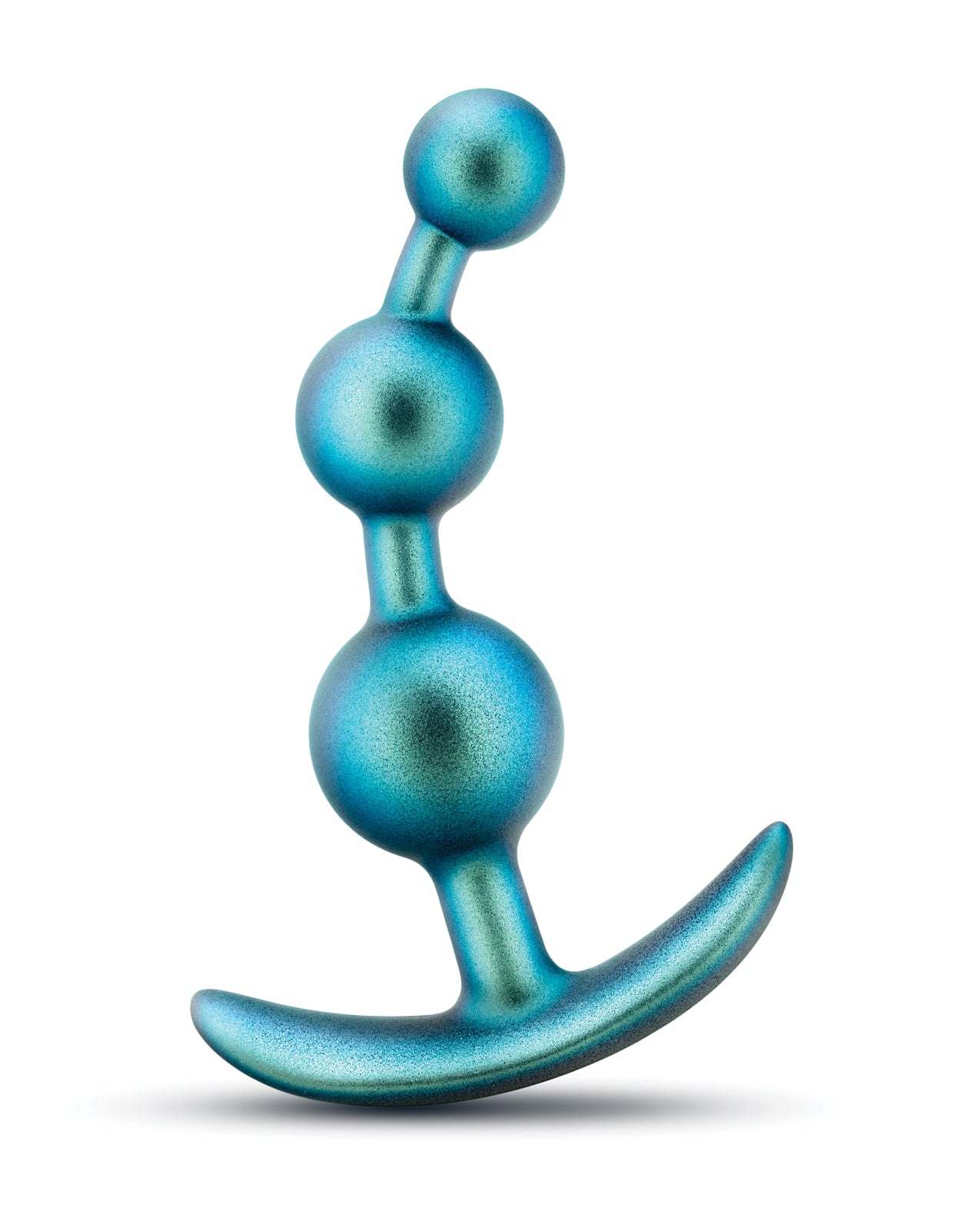 Blush Anal Adventures Matrix Gamma Teal anal plug with three graduated beads and iridescent finish