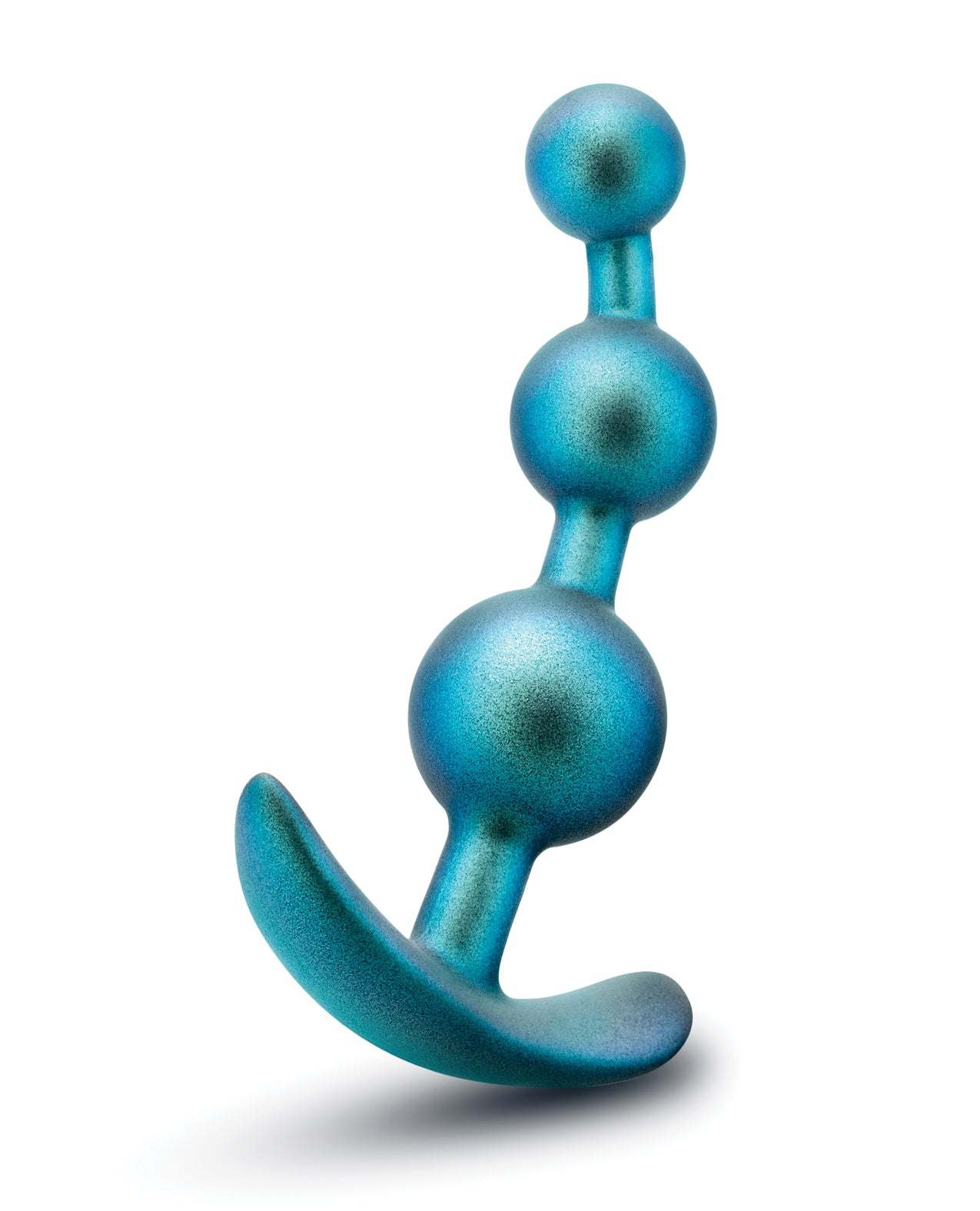Teal Blush Anal Adventures Matrix Gamma Plug with three graduated beads and curved base for anal stimulation.
