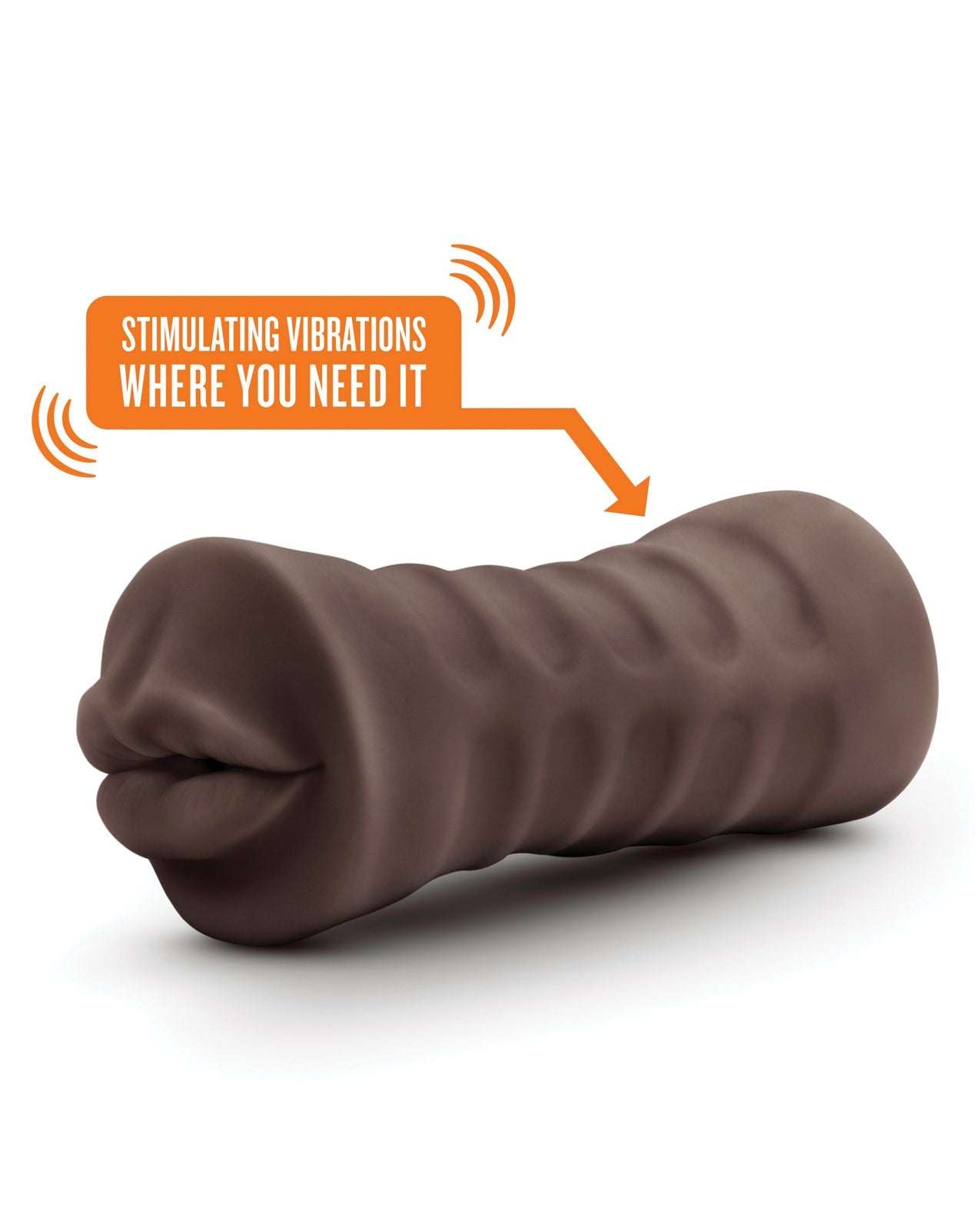 Blush EnLust Mouth Stroker in brown with vibrating bullet for enhanced pleasure