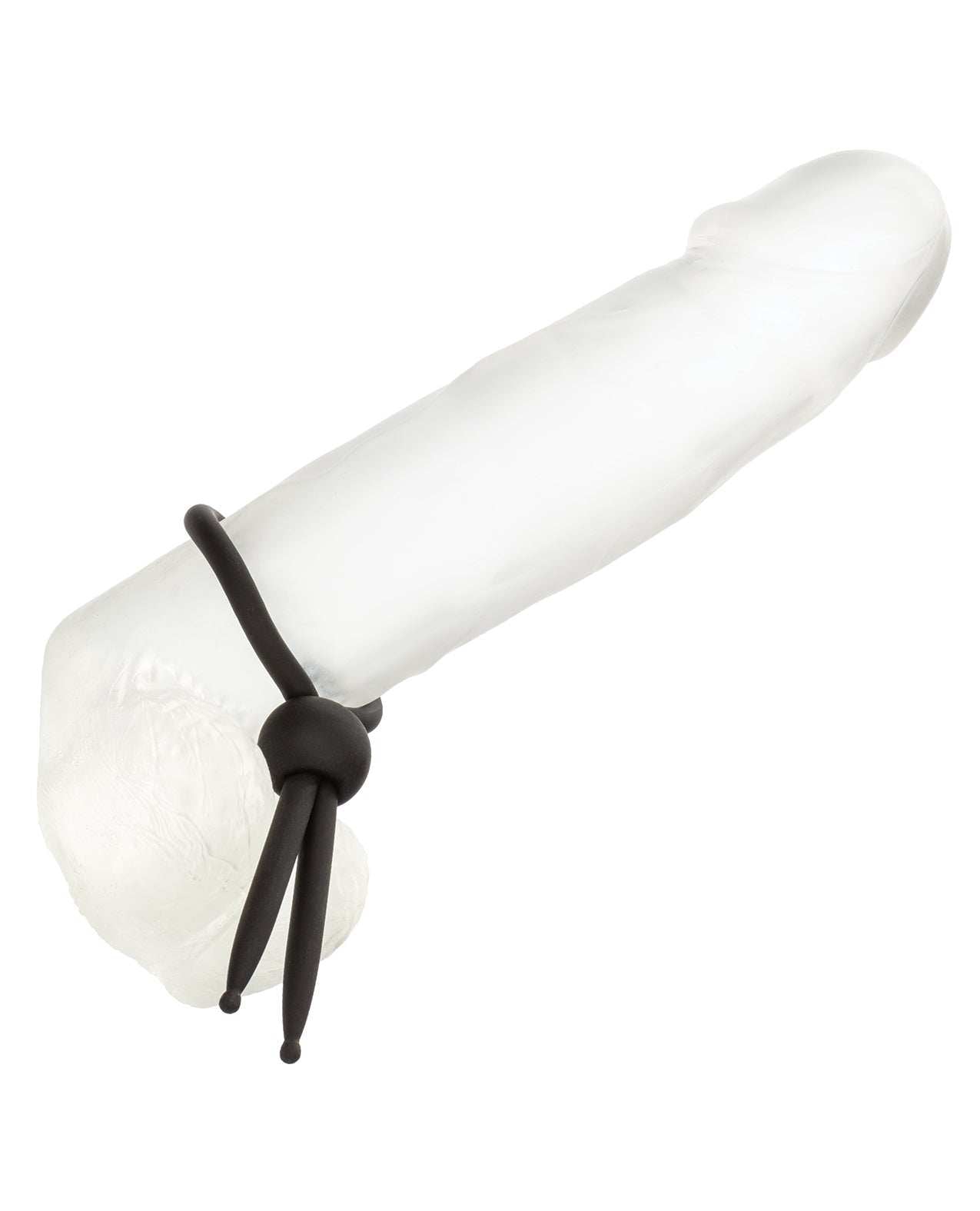 Alpha Liquid Silicone Lasso adjustable black cock ring made of soft, durable liquid silicone for enhanced pleasure and comfort.