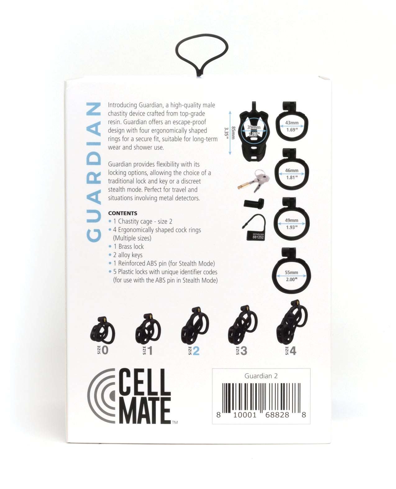 Sport Fucker Cellmate FlexiSpike and Guardian male chastity cage set with ergonomic rings and customizable silicone spikes
