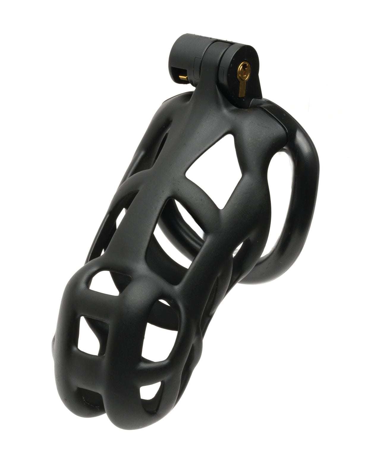 Sport Fucker Cellmate black resin male chastity cage with ergonomic design and lock mechanism