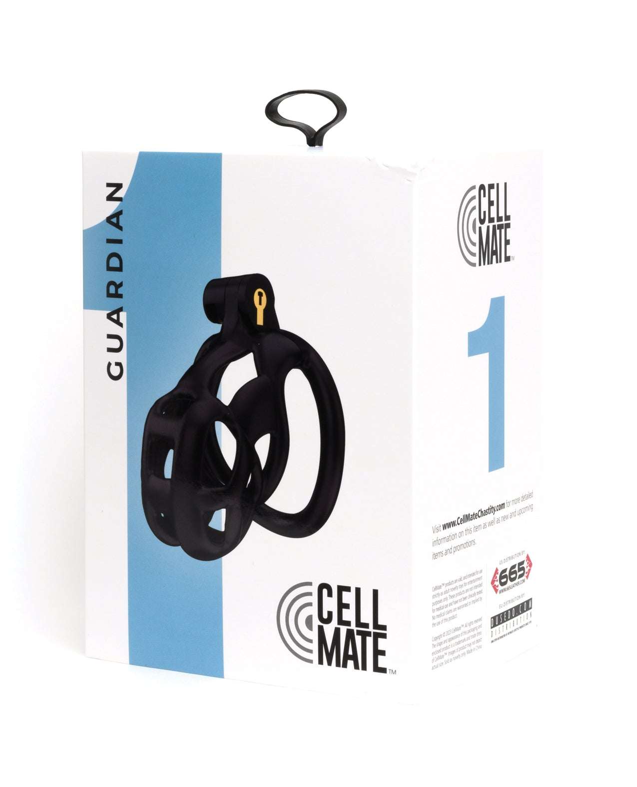 Sport Fucker Cellmate Guardian chastity cage in black resin packaging box