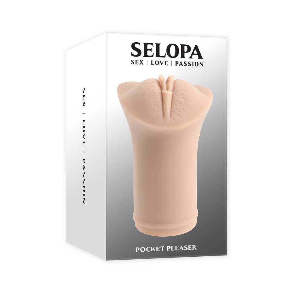 Selopa Pocket Pleaser light flexible realistic lips stroker in packaging