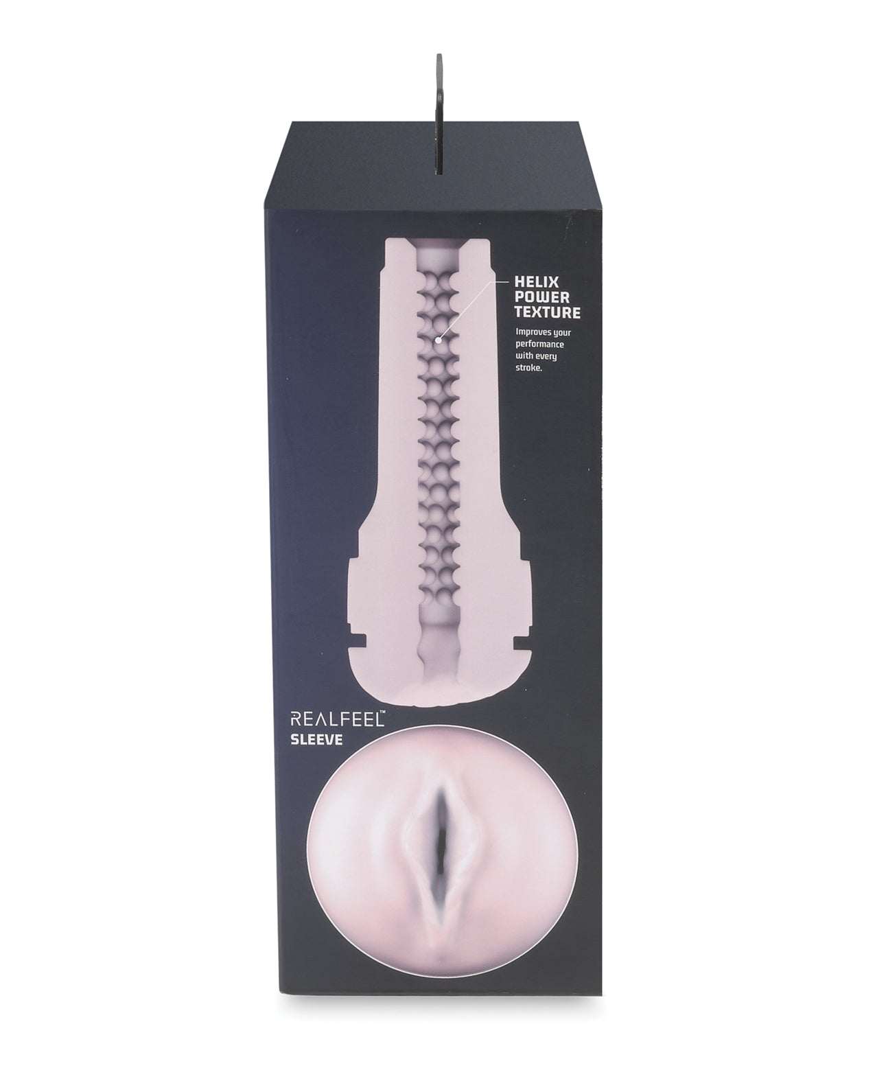 Kiiroo Feel Generic Stroker in pale with realistic skin-like texture and helix power interior sleeve packaging