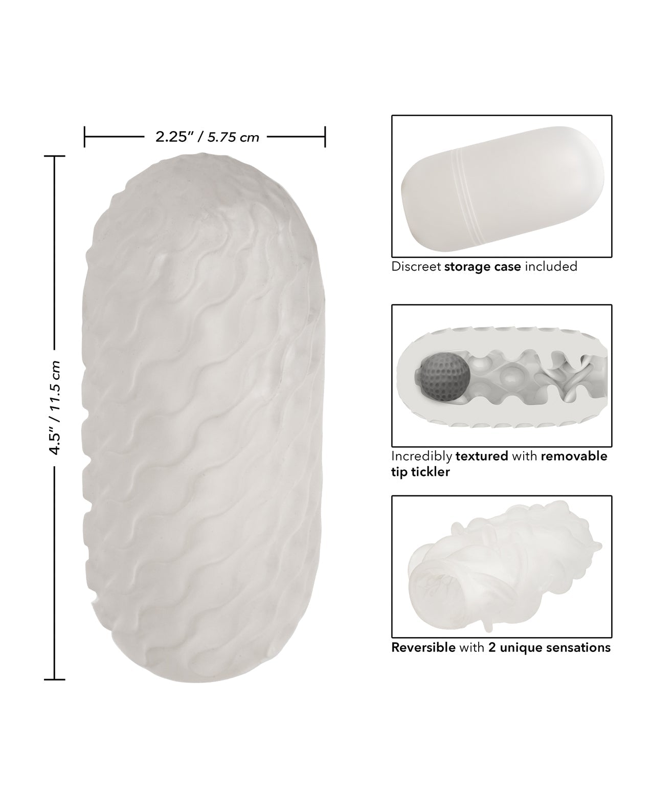 Boundless Reversible Squishy Ball Stroker - Smoke by Masturbators and Strokers