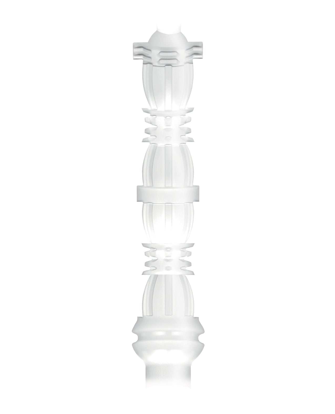 Masturmate Butt Stroker with textured anal pleasure coils, 7-inch clear insertable sleeve.